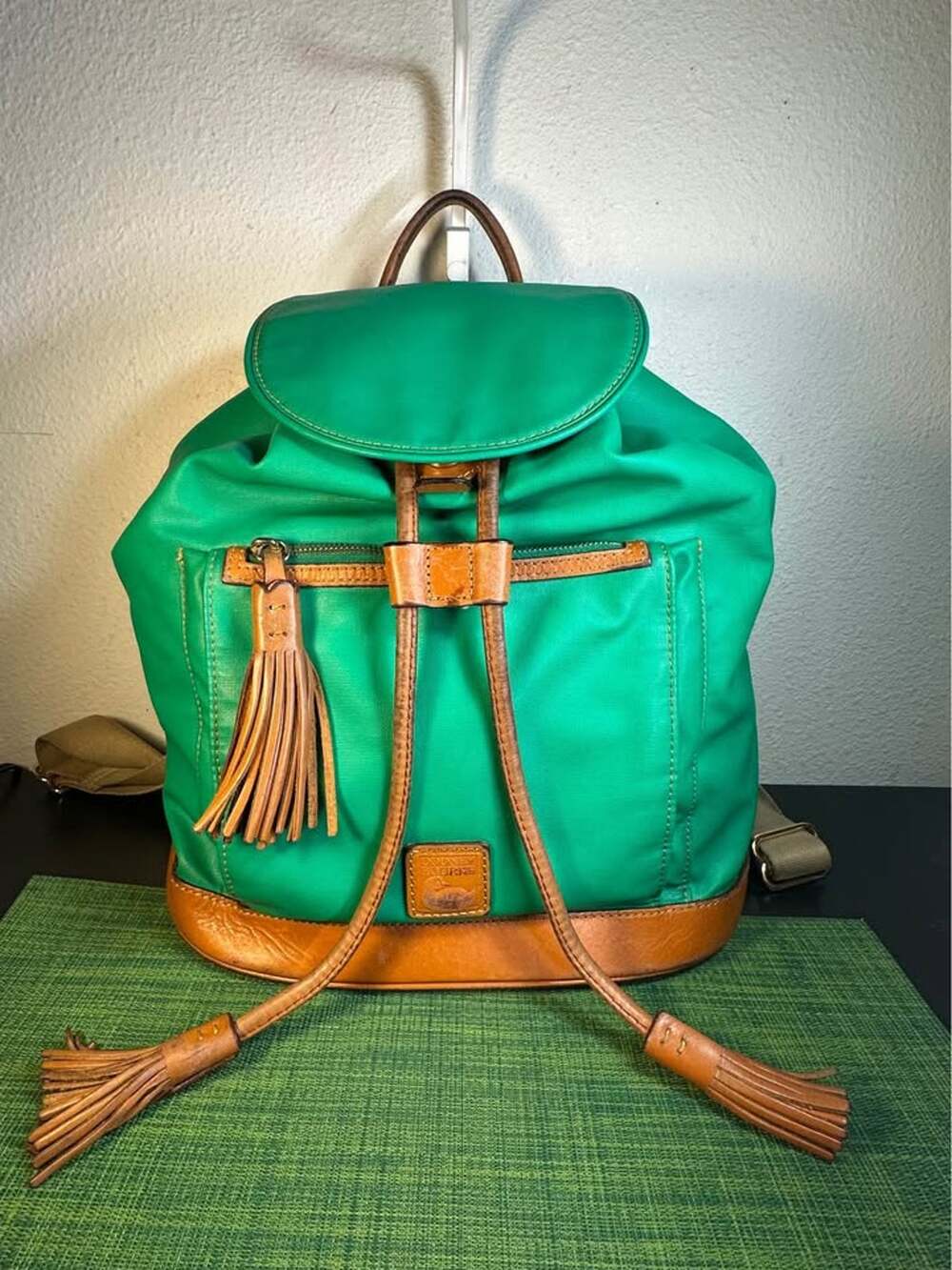 Vintage Dooney & Bourke Italian Nylon & Leather Large Murphy Backpack